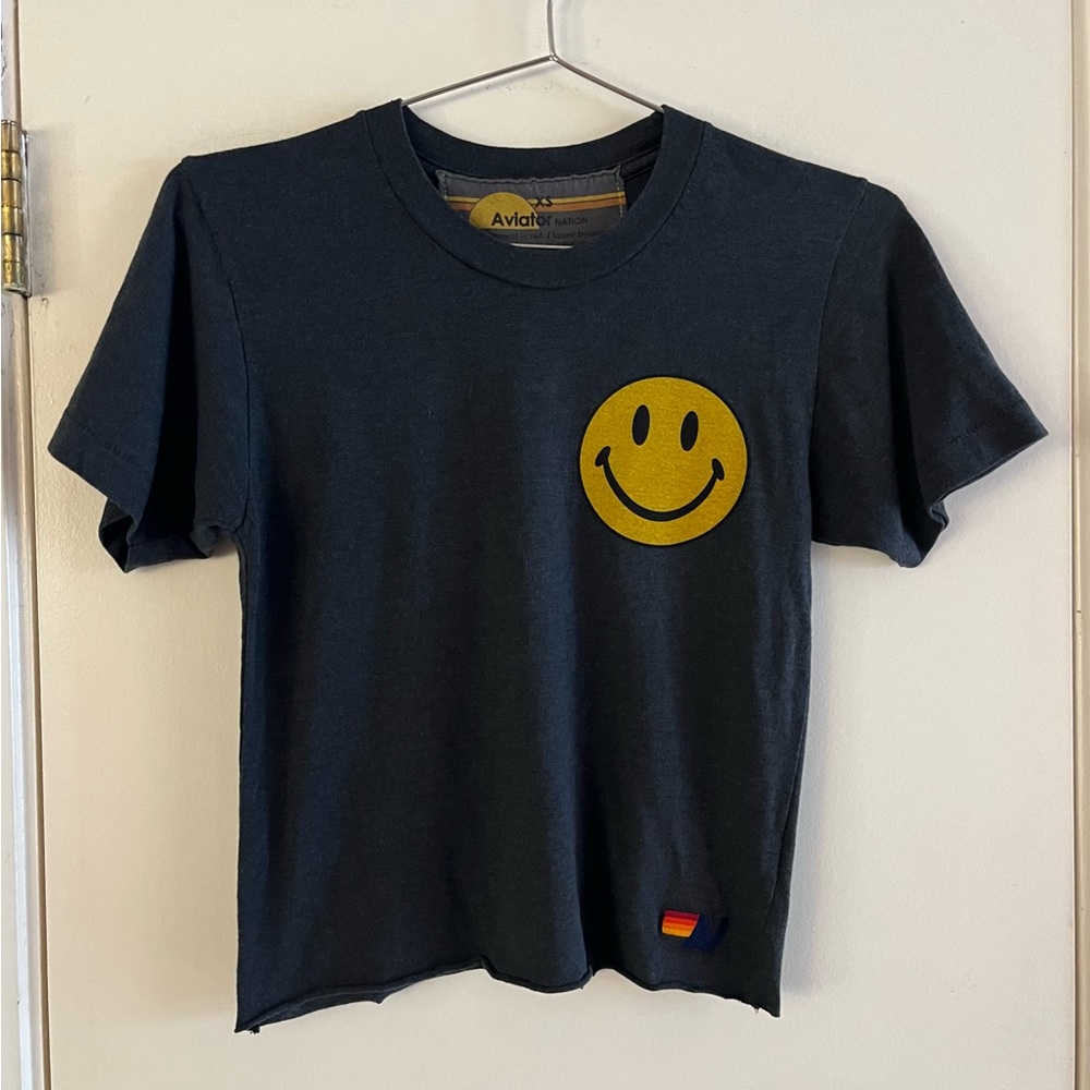 Aviator Nation Smiley Cropped Tee